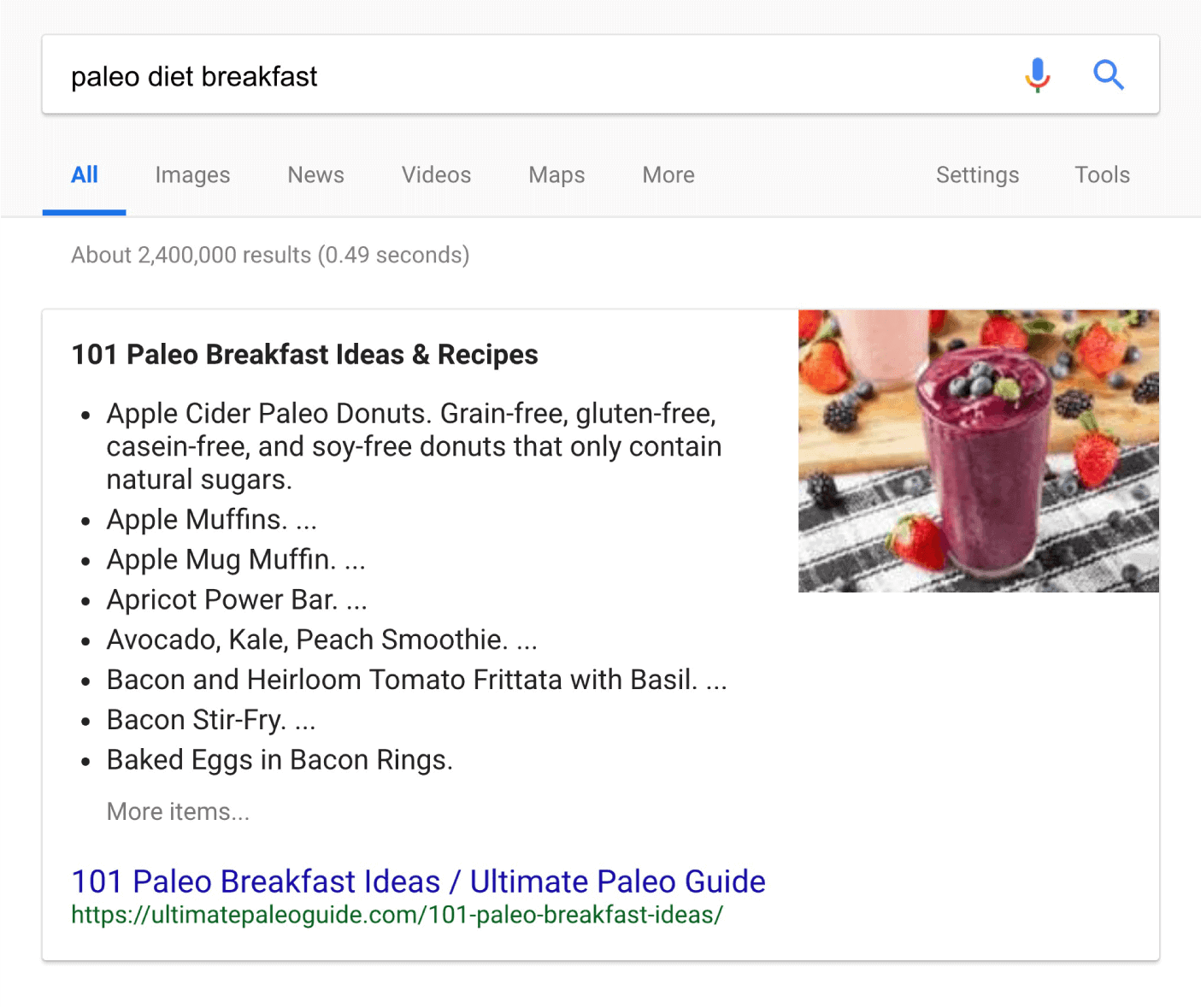 Featured snippet Featured snippet