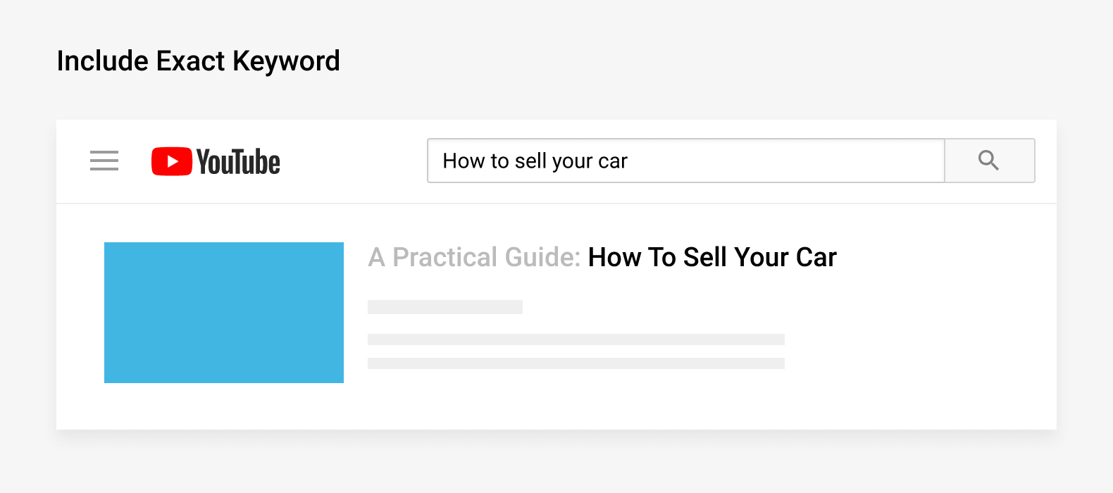 Include exact keyword Include exact keyword