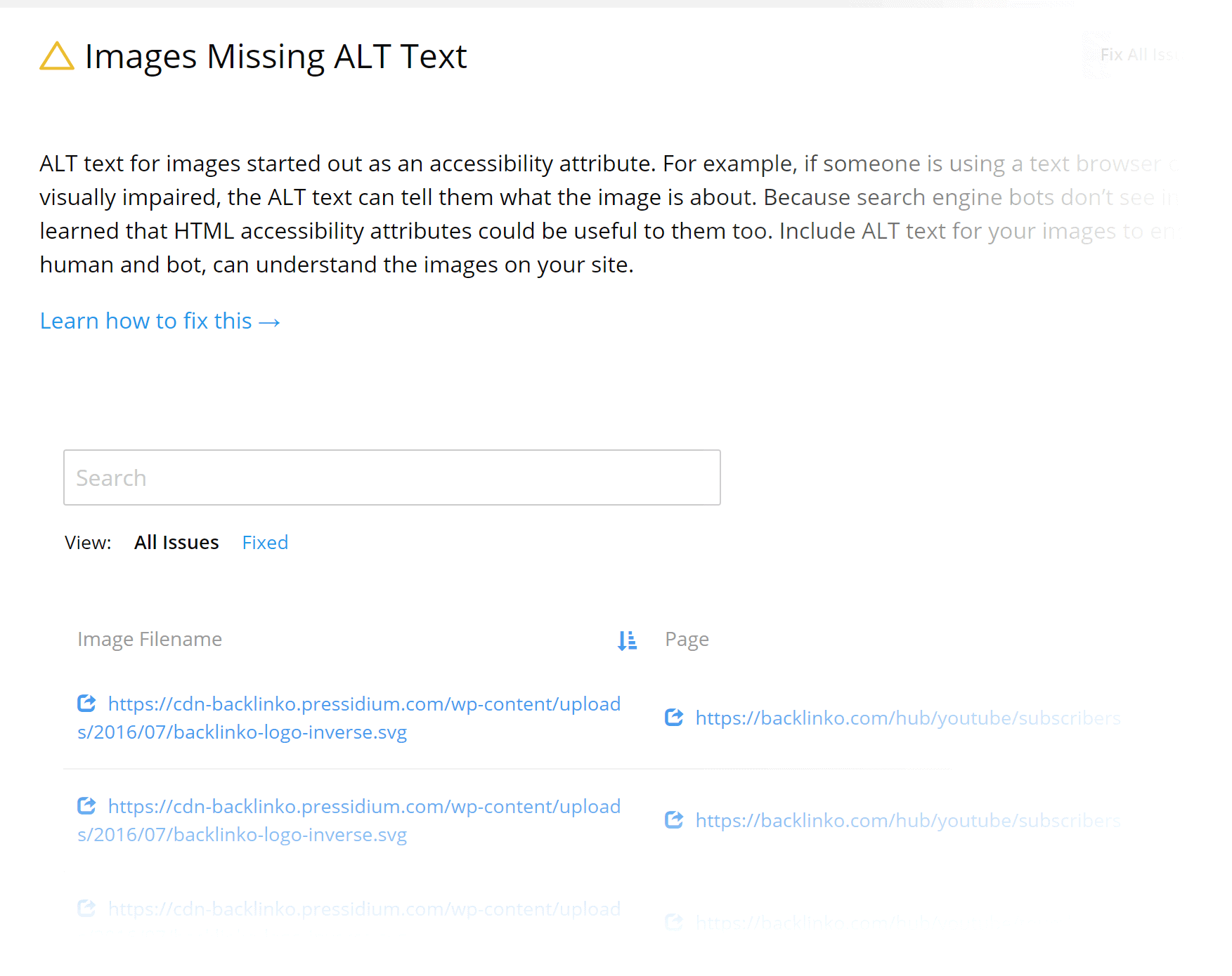 Raven Tools – Missing ALT text on images Raven Tools – Missing ALT text on images