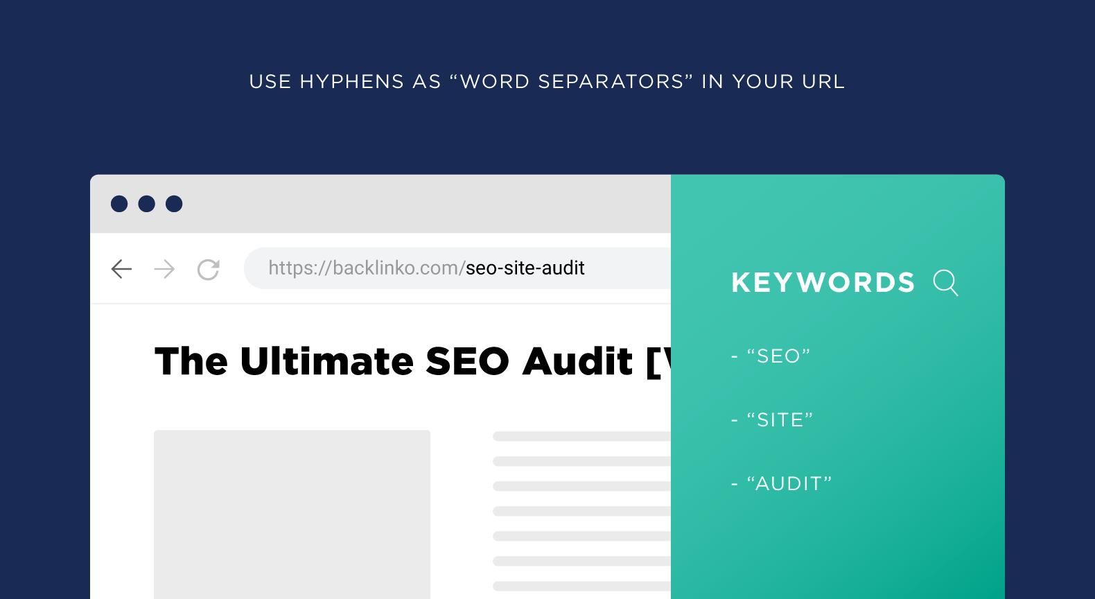 Use hyphens as word separators in your URL Use hyphens as word separators in your URL