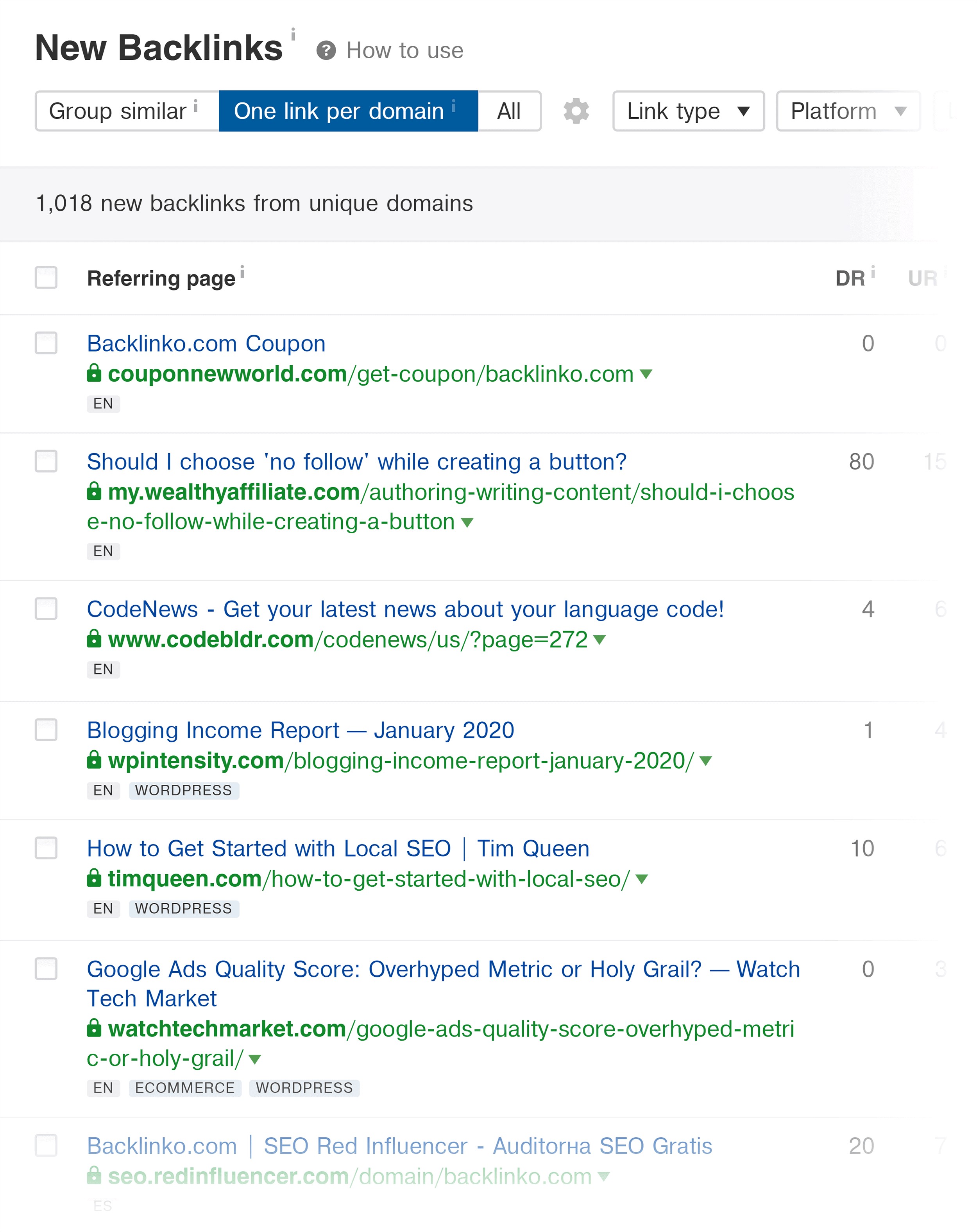 Ahrefs – New backlinks Ahrefs – New backlinks