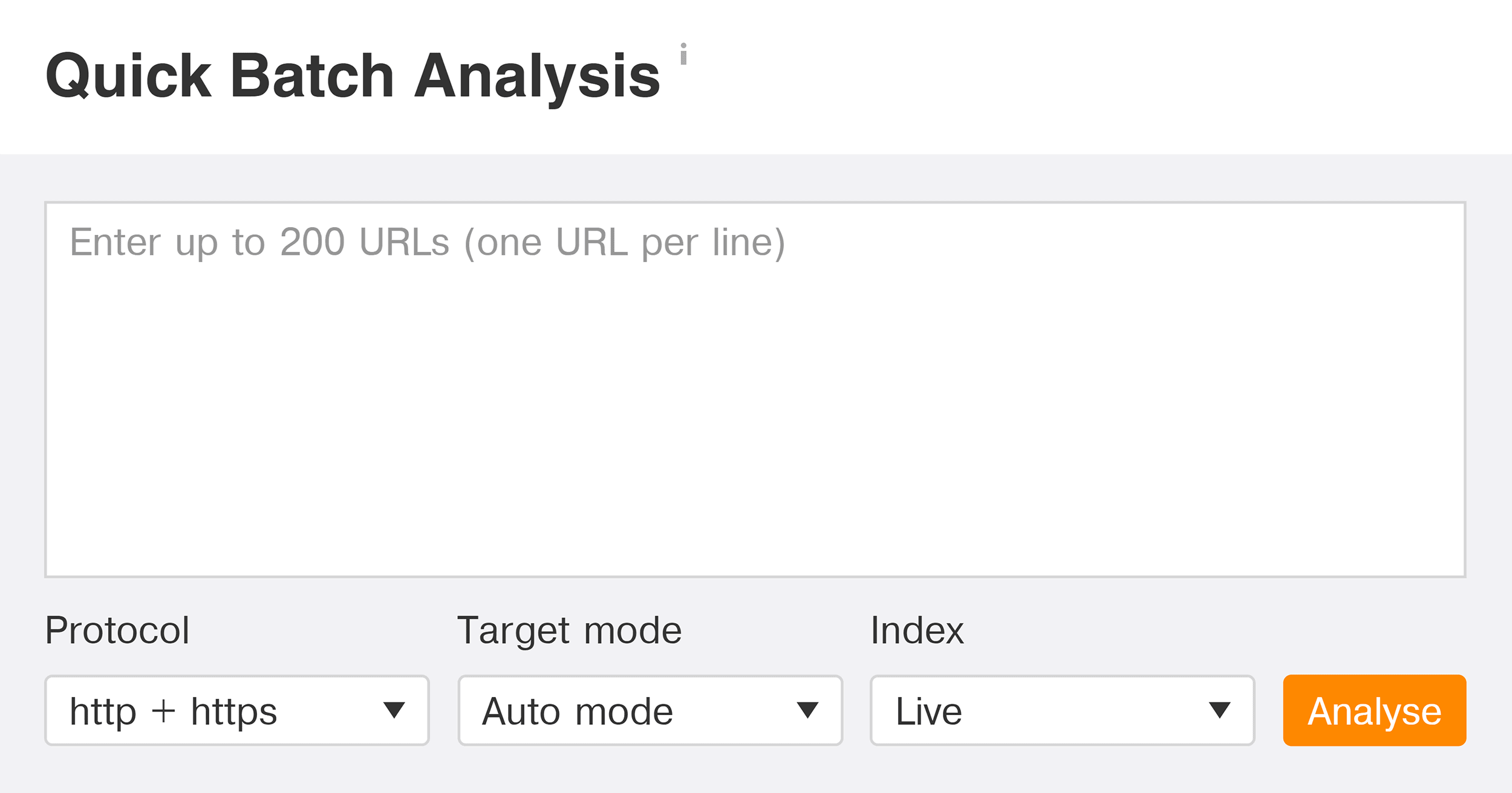 Ahrefs – Quick batch analysis Ahrefs – Quick batch analysis