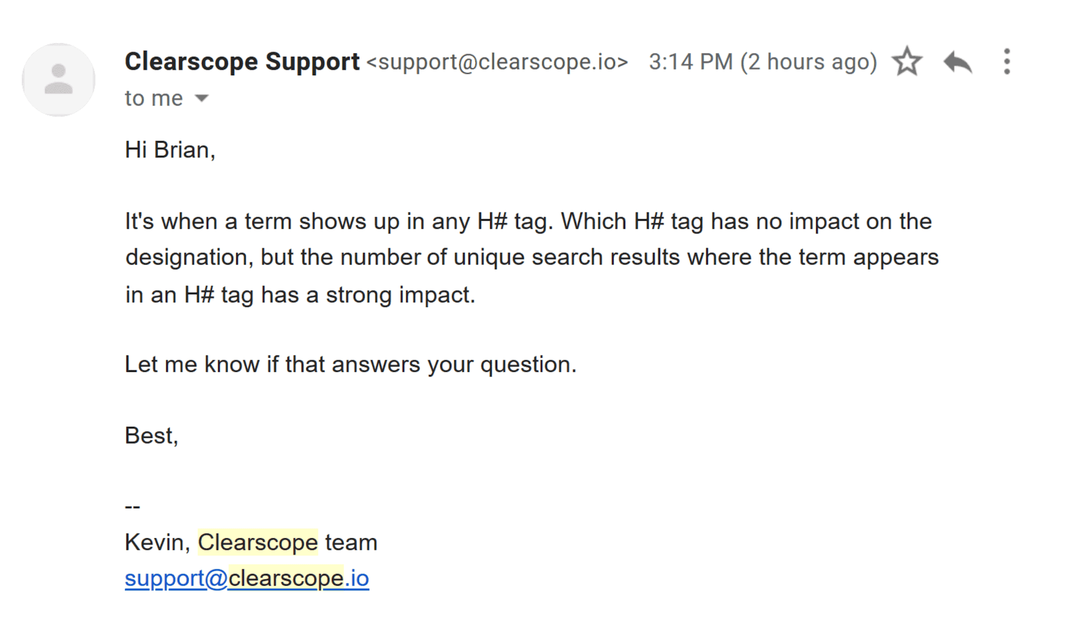 Clearscope – Support – Reply Clearscope – Support – Reply