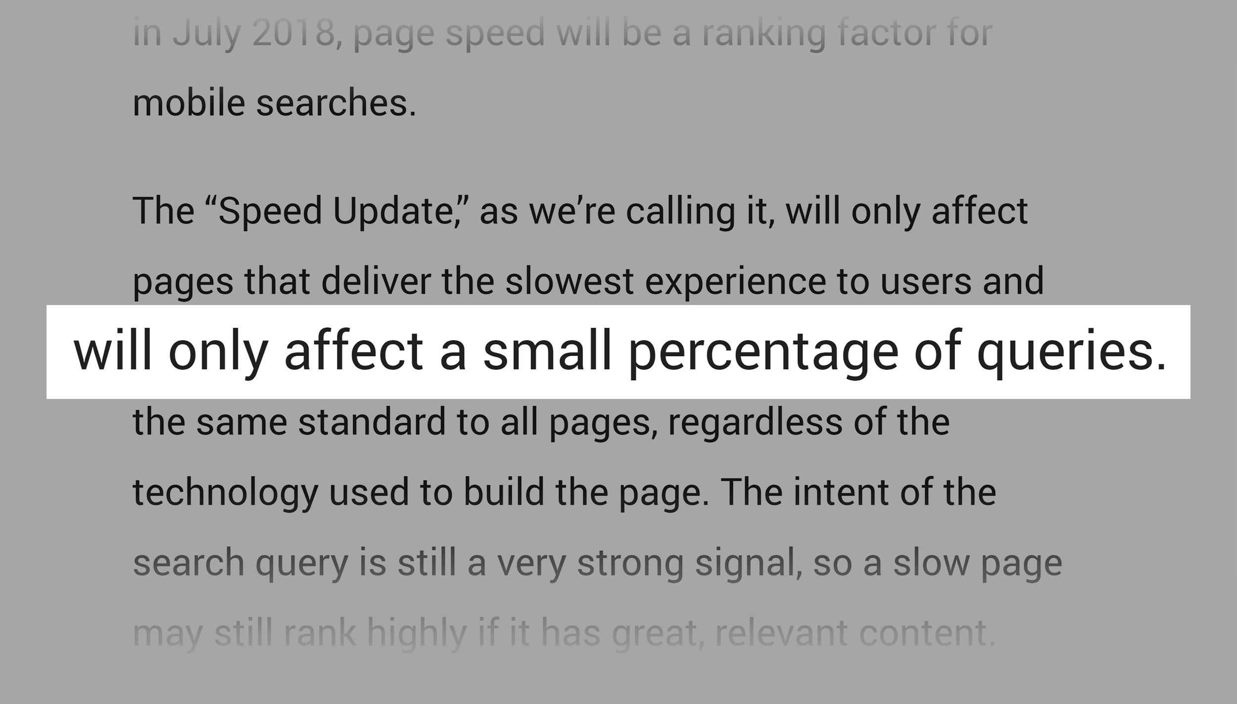 Speed update only affecting small percentage of queries Speed update only affecting small percentage of queries