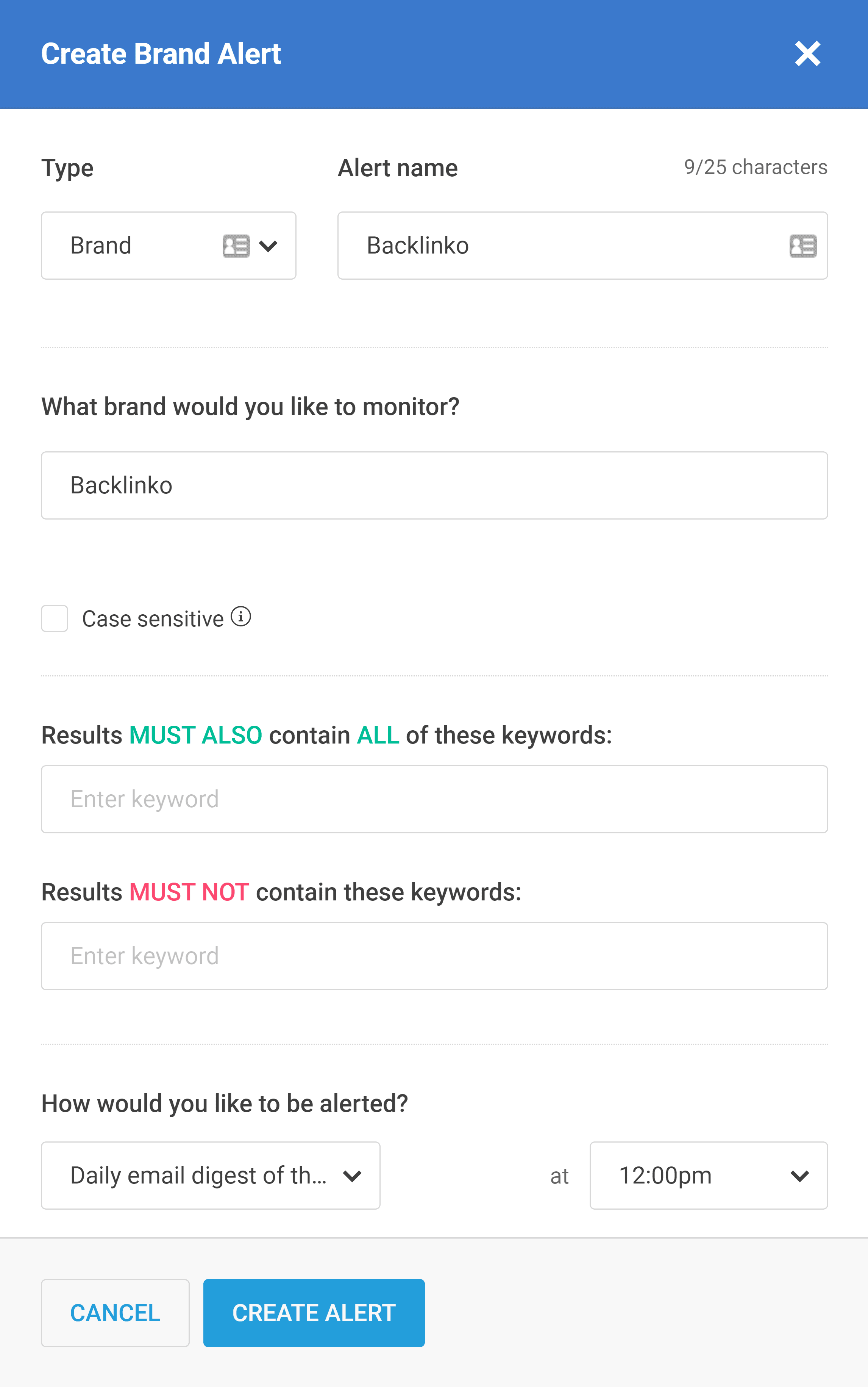 Buzzsumo – Create brand alert Buzzsumo – Create brand alert
