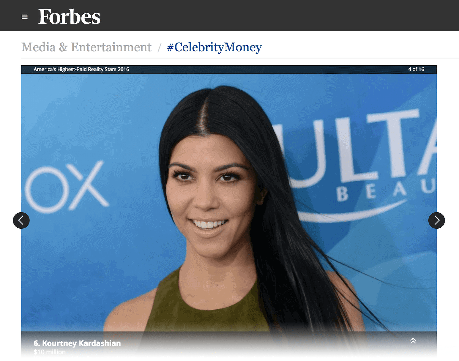 Forbes – Reality superstar richlist Forbes – Reality superstar richlist