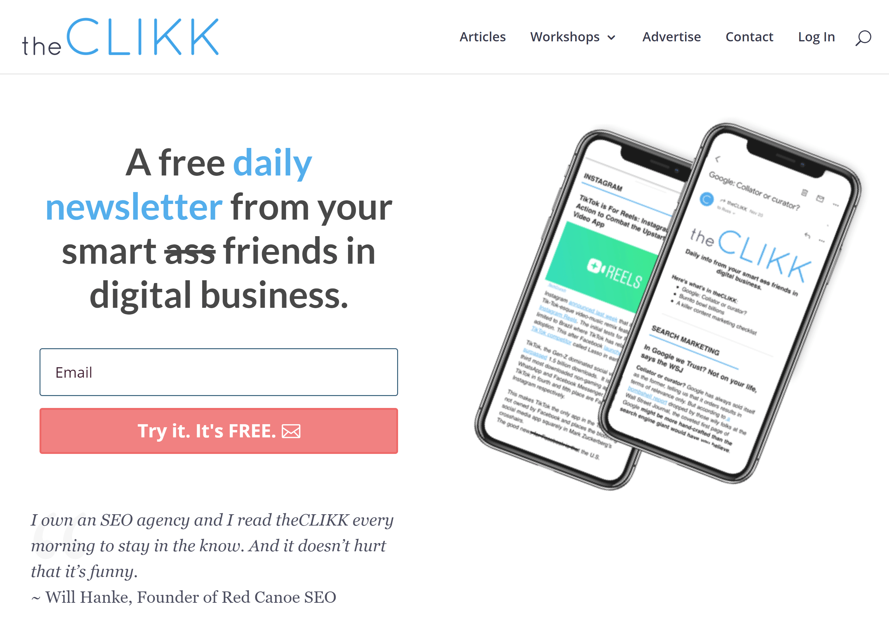 TheClikk homepage TheClikk homepage