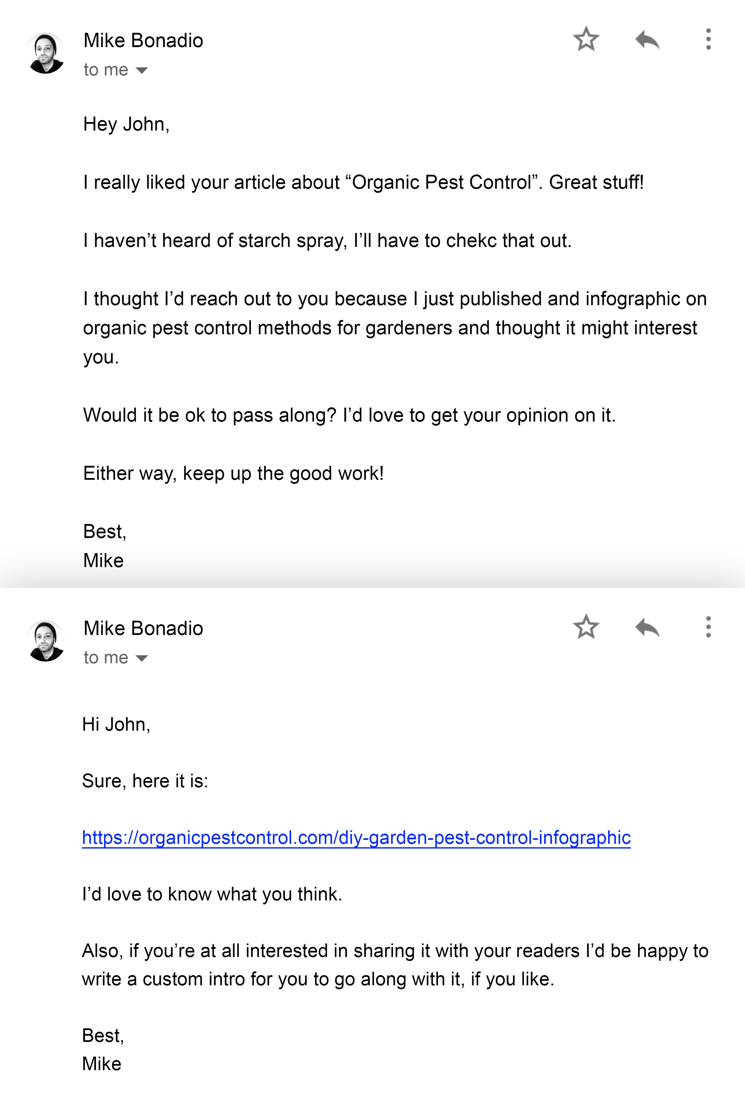 Mike outreach and reply email Mike outreach and reply email