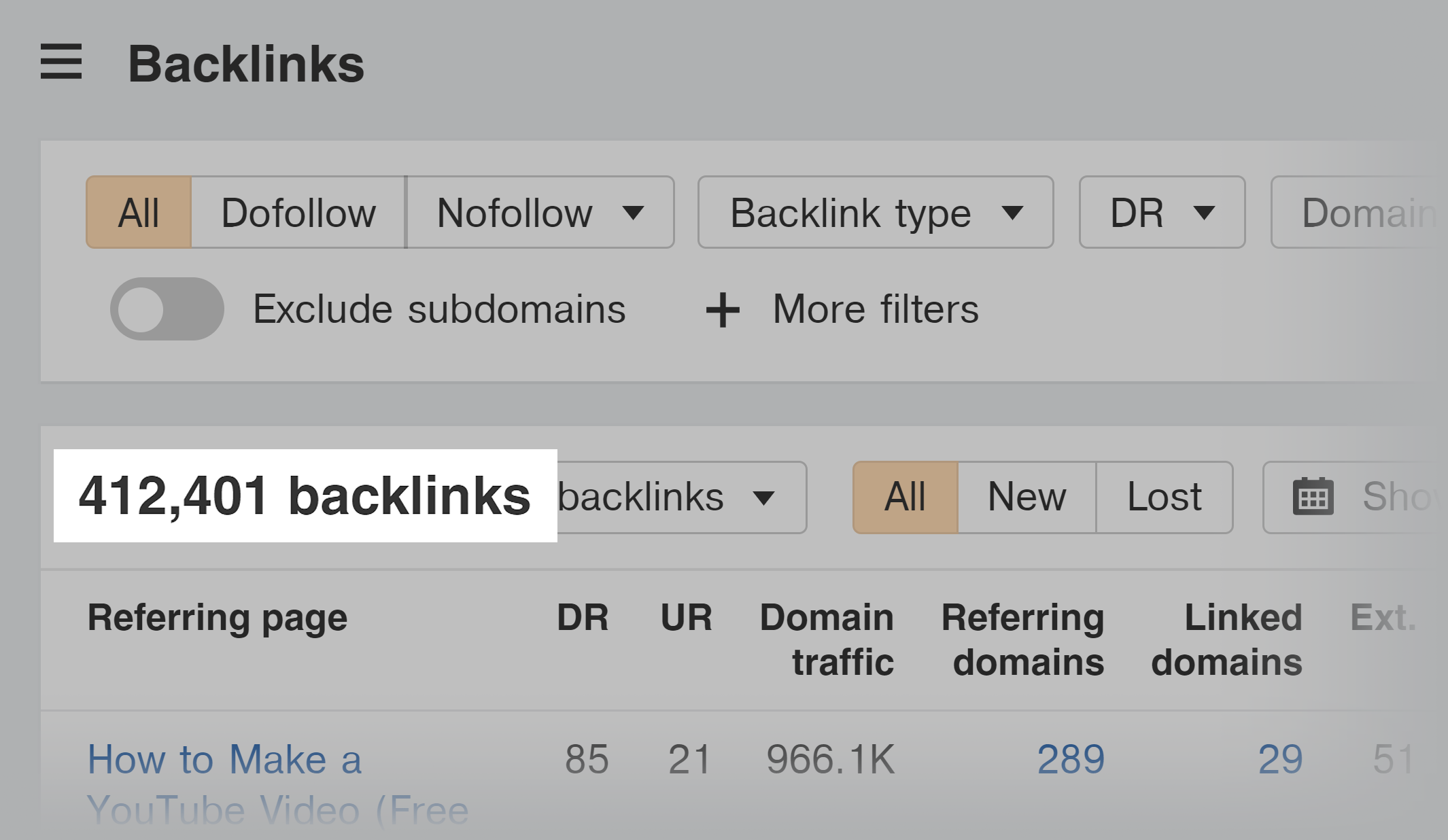 Backlinko – Ahrefs – Number of backlinks Backlinko – Ahrefs – Number of backlinks