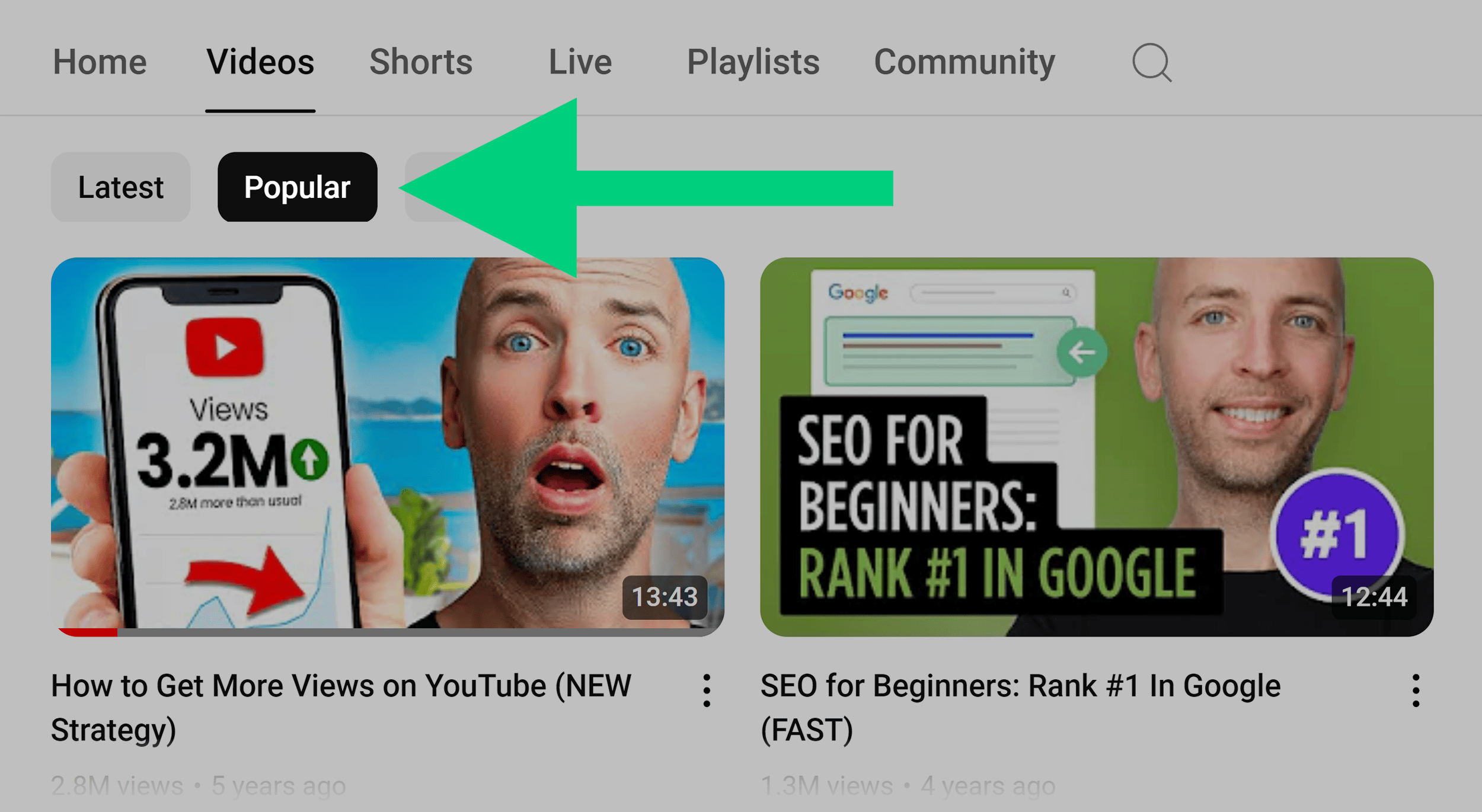 Select popular videos Select popular videos