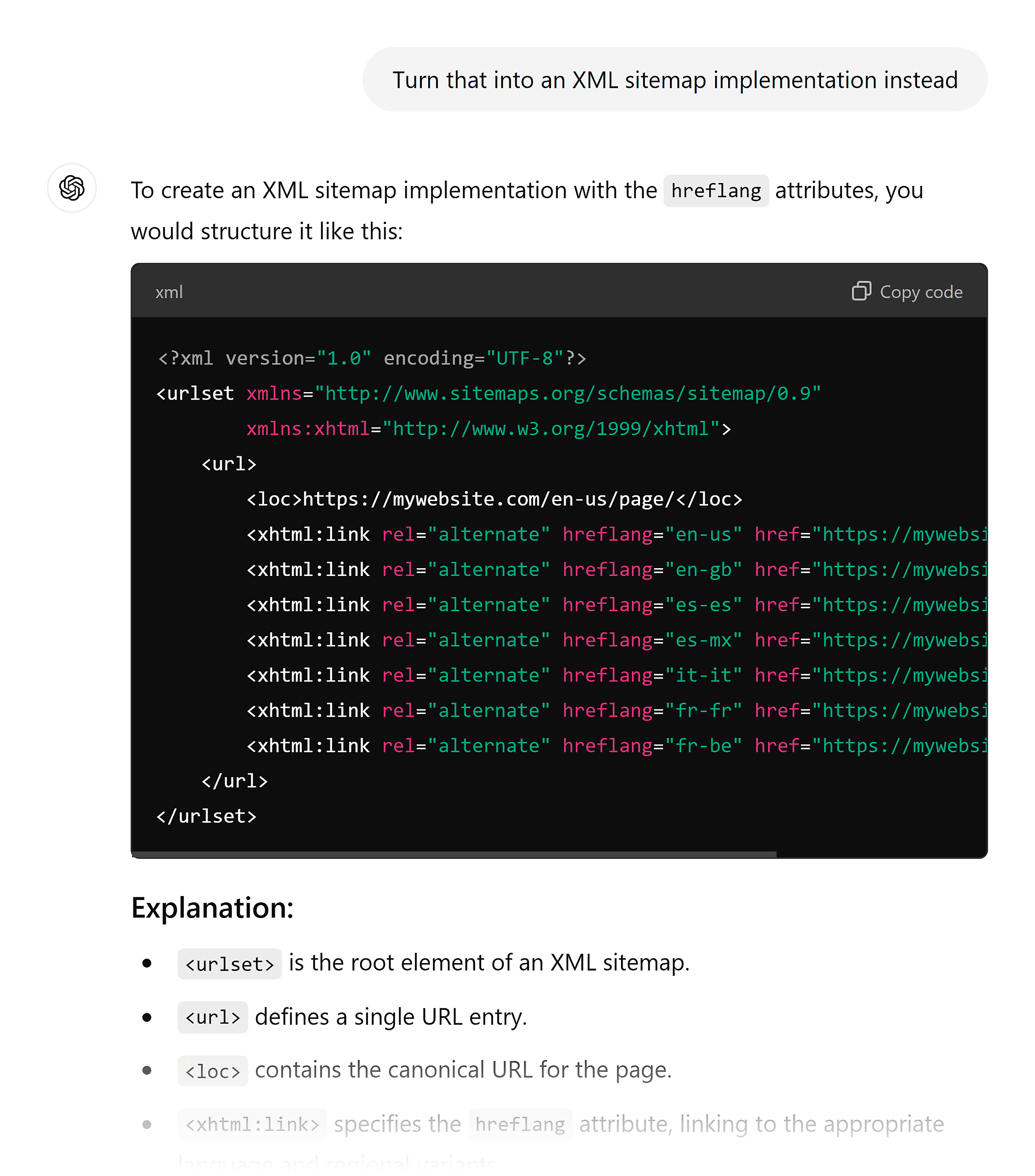 ChatGPT – Create XML sitemap ChatGPT – Create XML sitemap