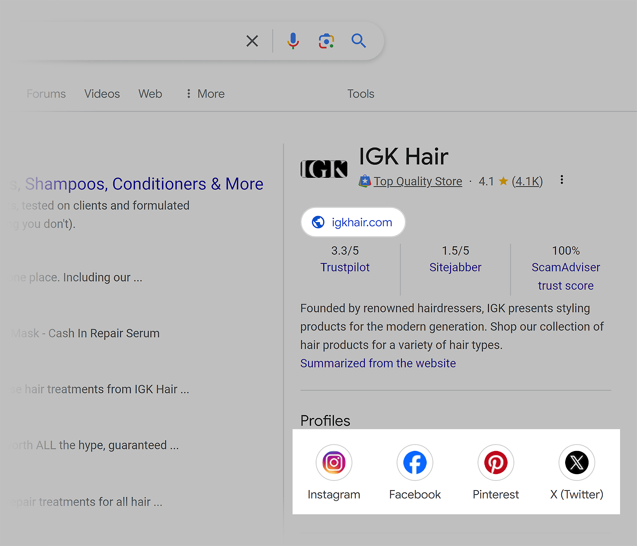 Google SERP – IGK Hair Google SERP – IGK Hair