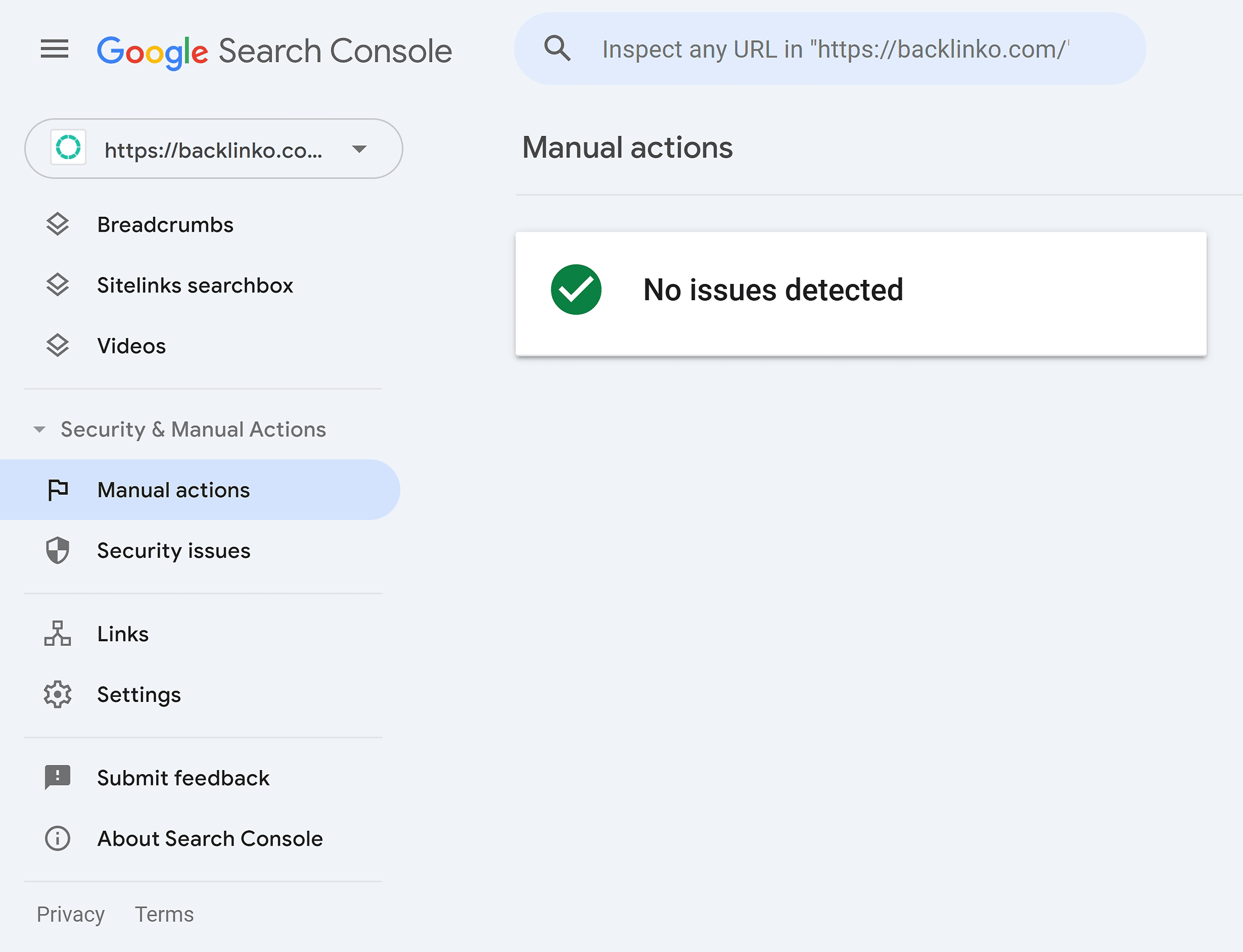 GSC – Manual actions GSC – Manual actions
