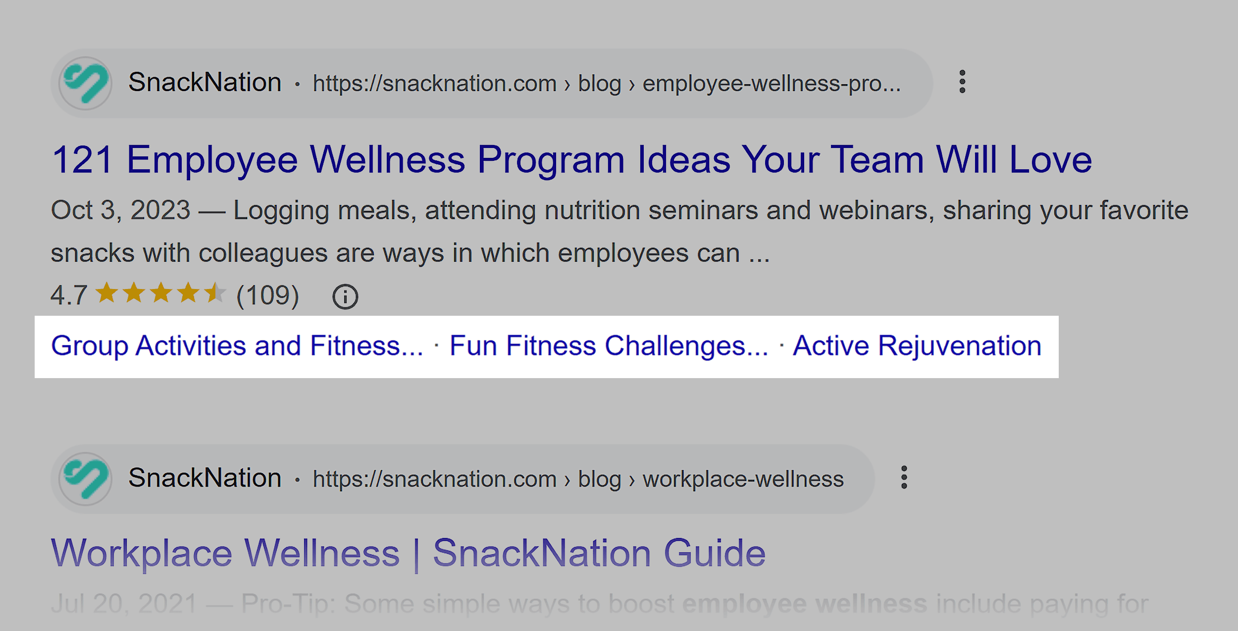 Post sitelinks in Google Post sitelinks in Google
