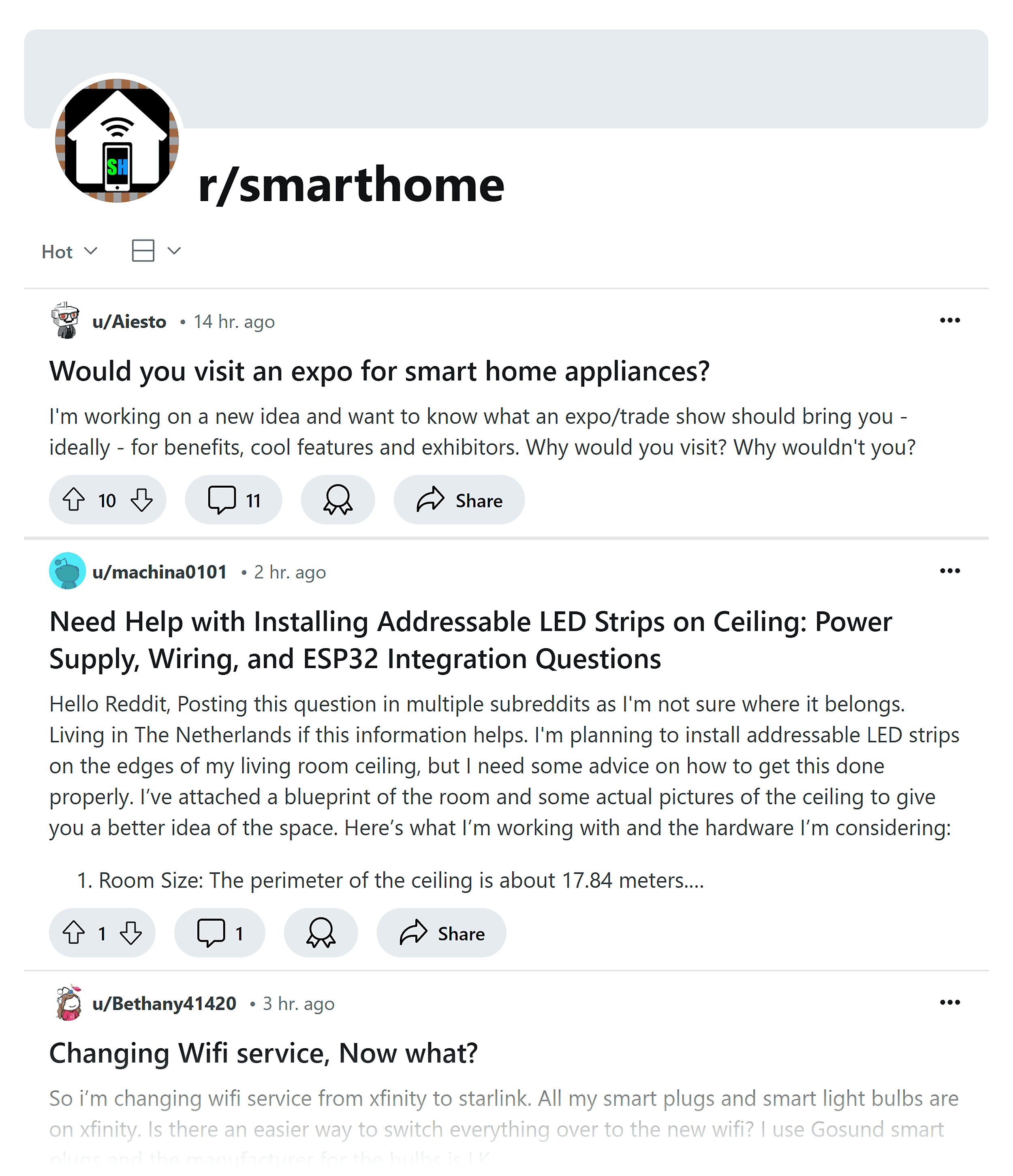 Reddit – r/smarthome discussions Reddit – r/smarthome discussions