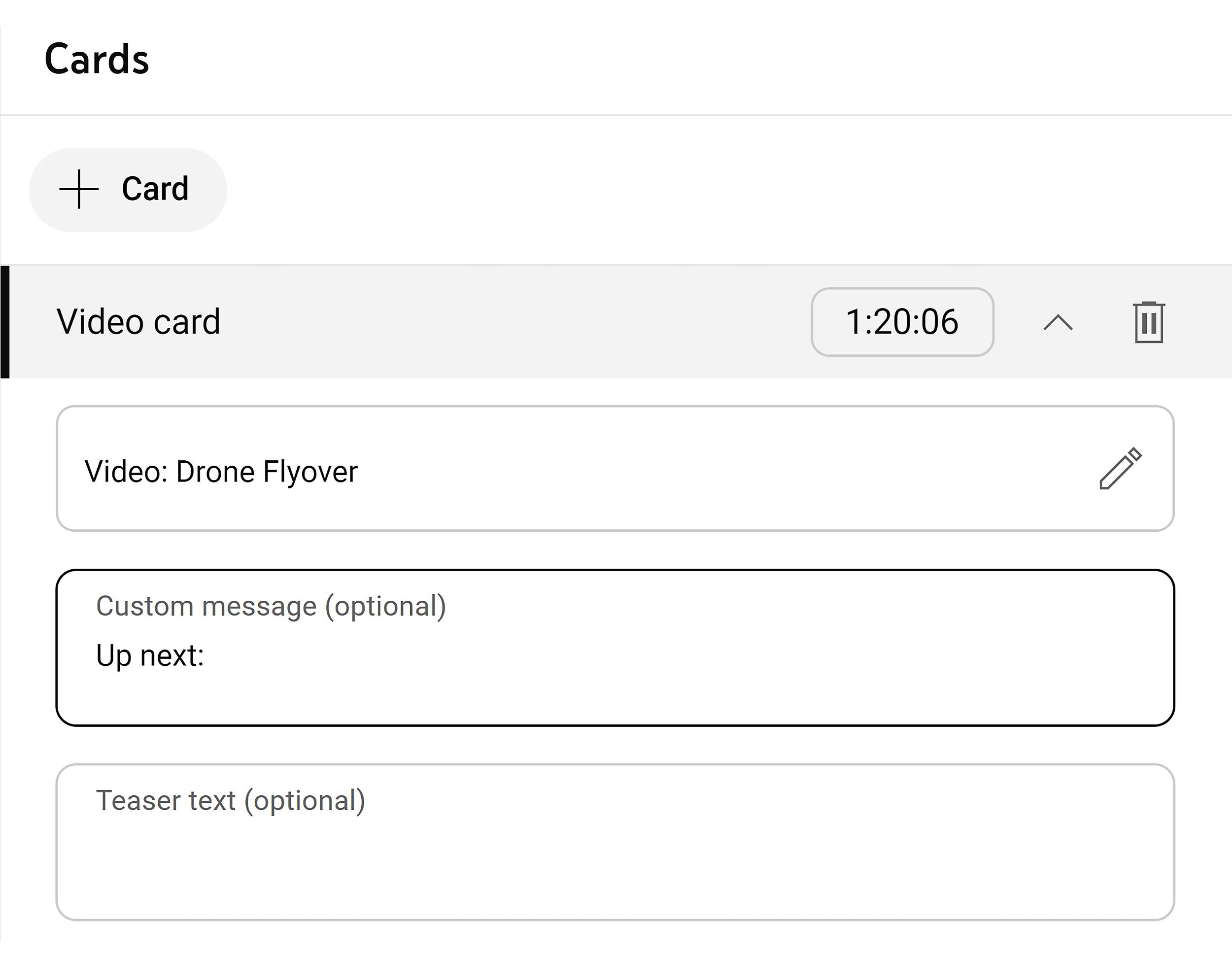 YouTube Studio – Video card YouTube Studio – Video card