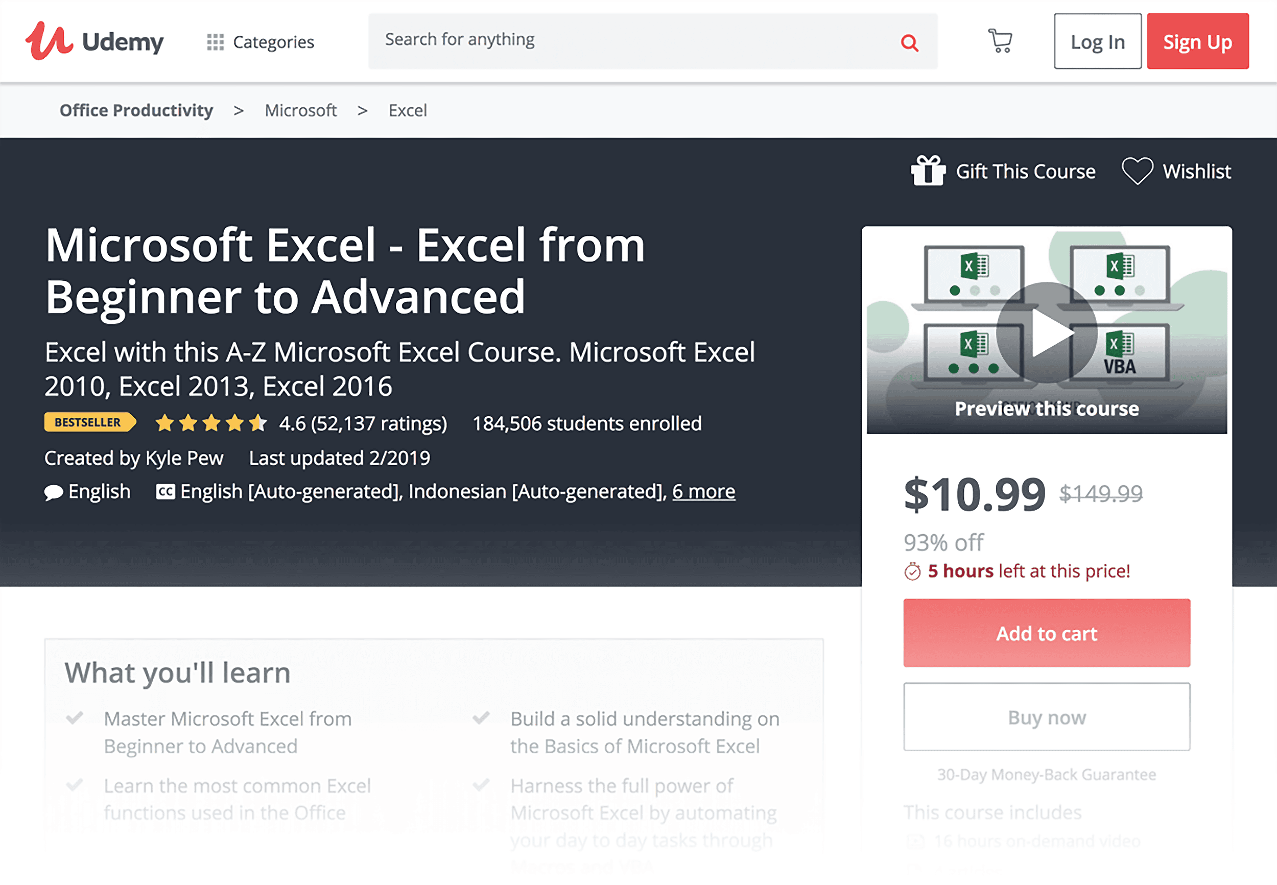 Excel course Excel course