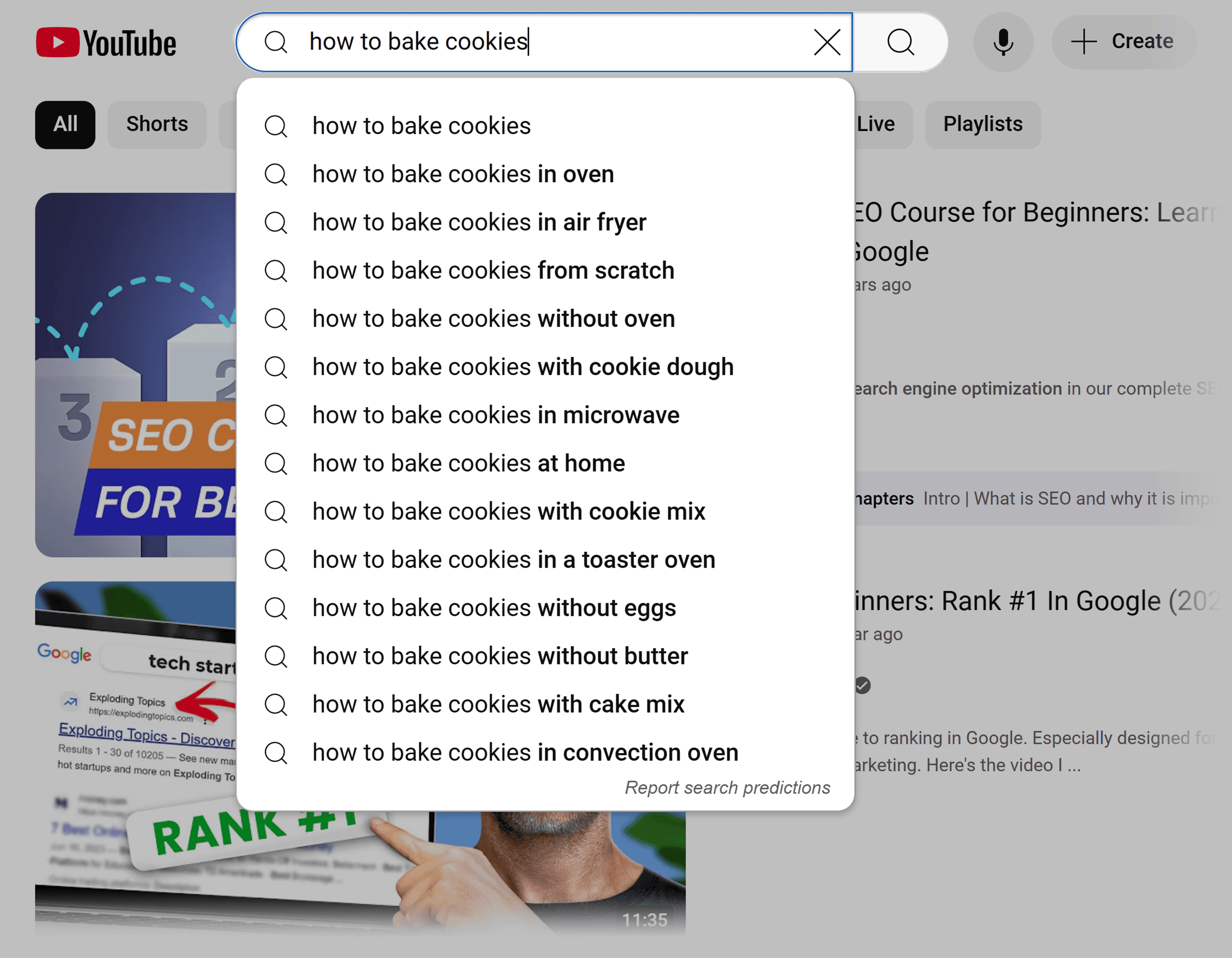 YouTube – Search – How to bake cookies