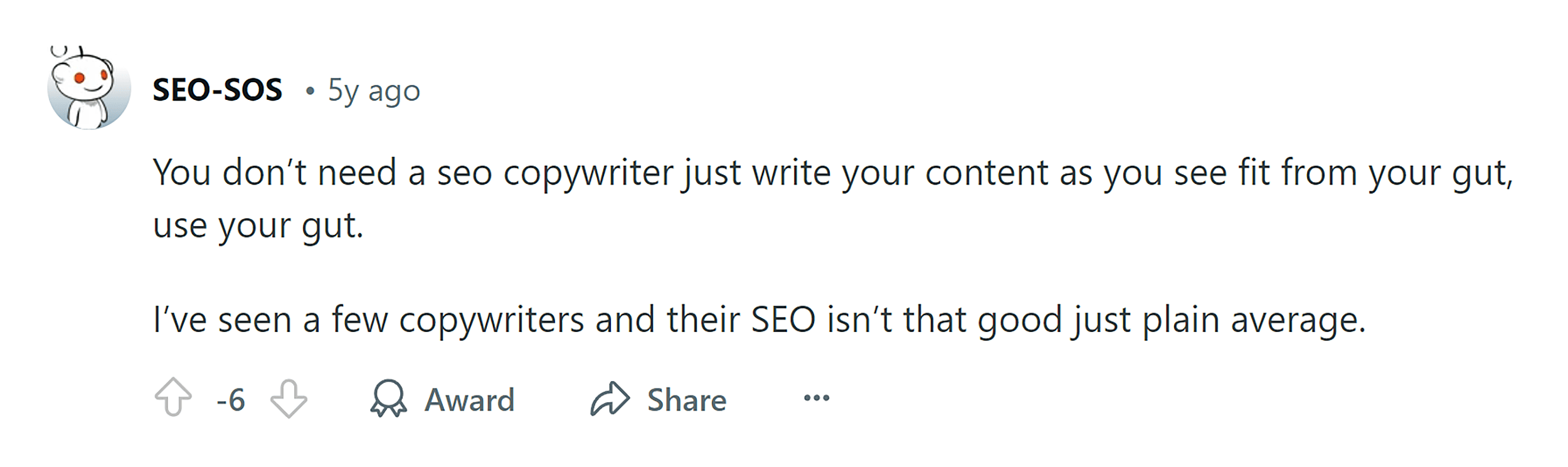 Reddit – Useless Comment