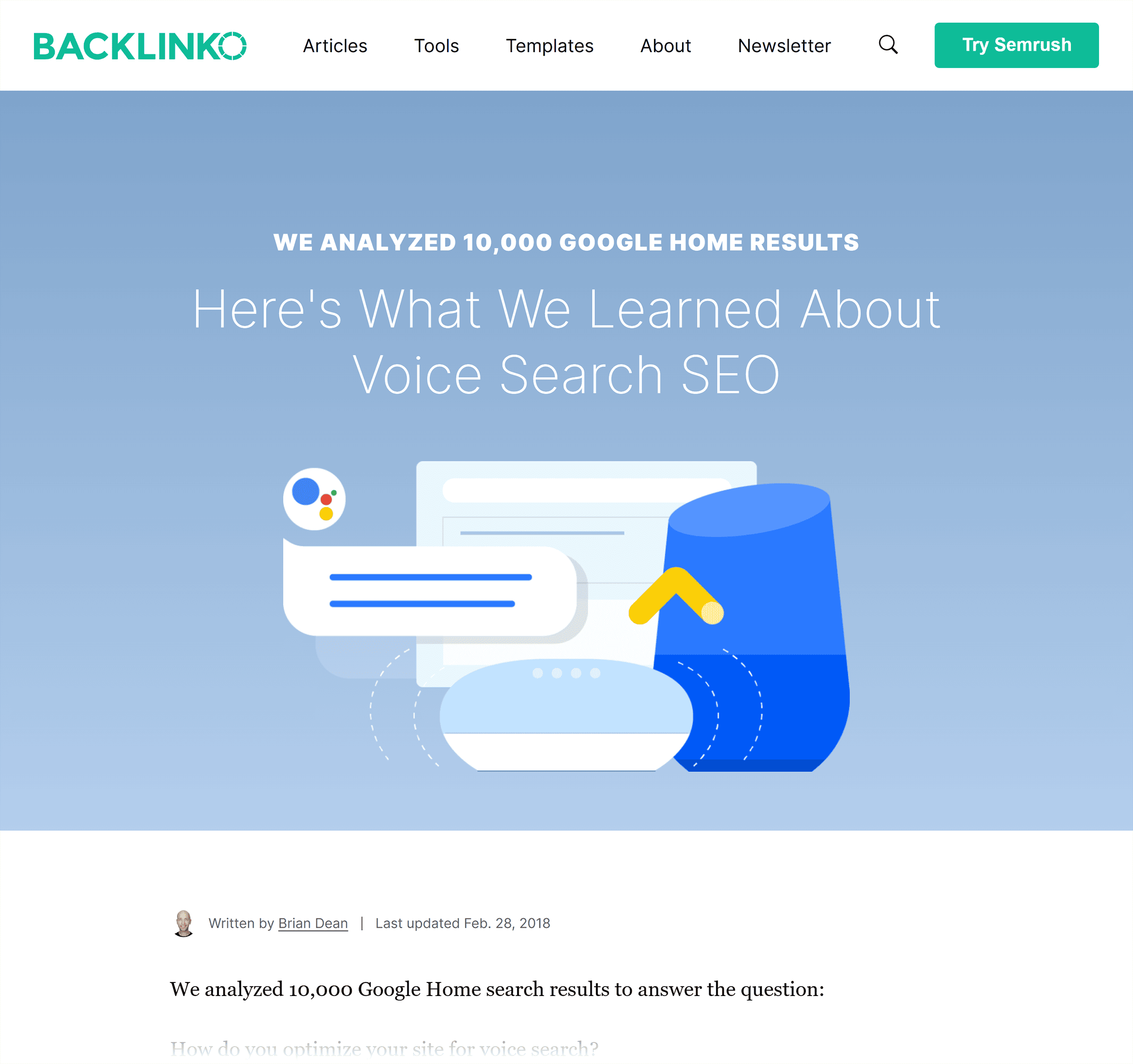 Backlinko – Voice Search Study